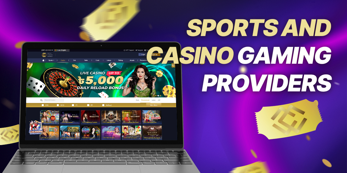 Providers that provide online casino and sports betting software at Mega Casino World
