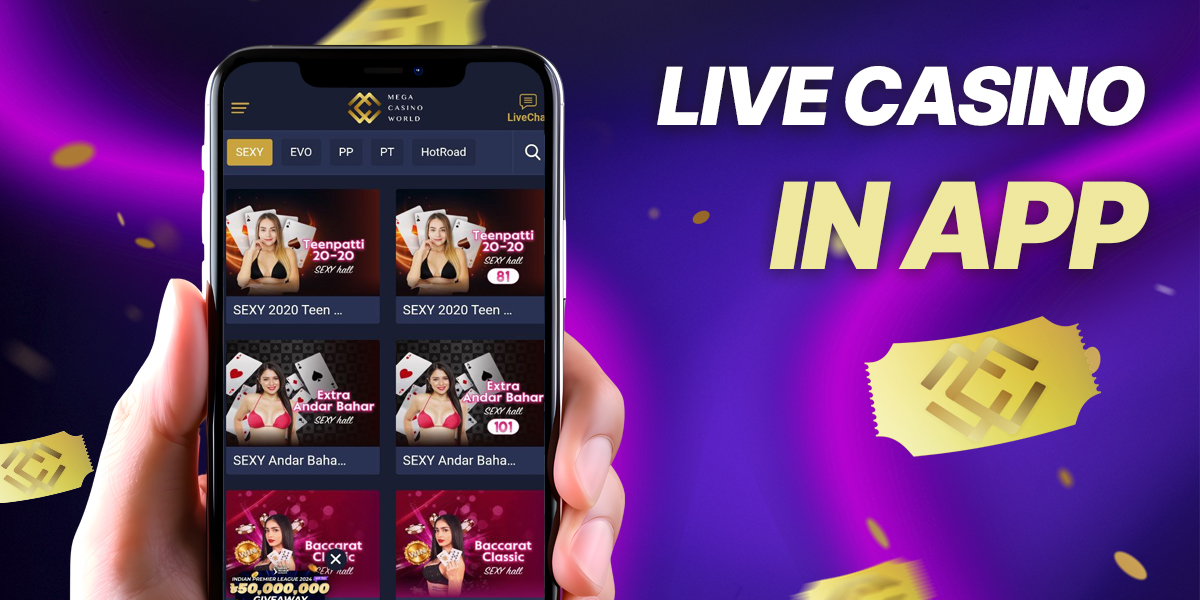 Play Live Casino at MCW mobile app
